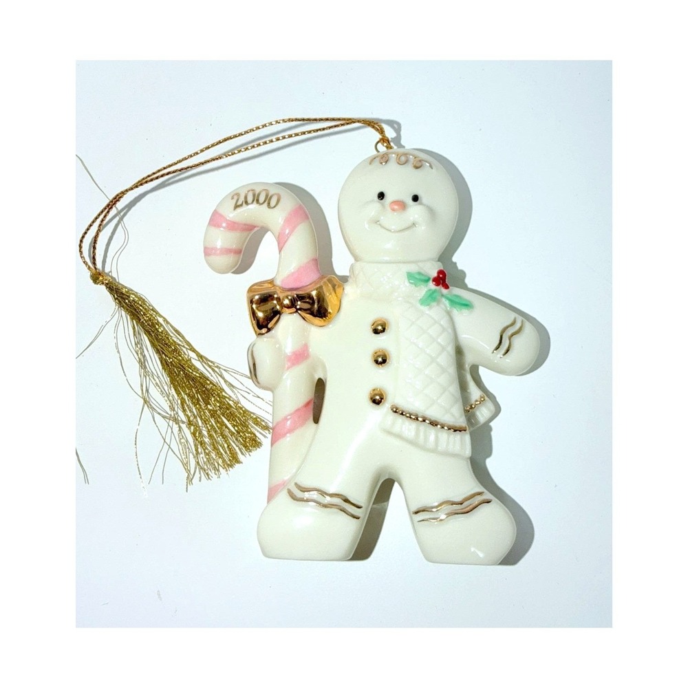 Lenox 2000 A Christmas Treat Gingerbread Man Bone China Ornament With Box